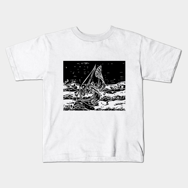 Sailing Kids T-Shirt by Al1cee